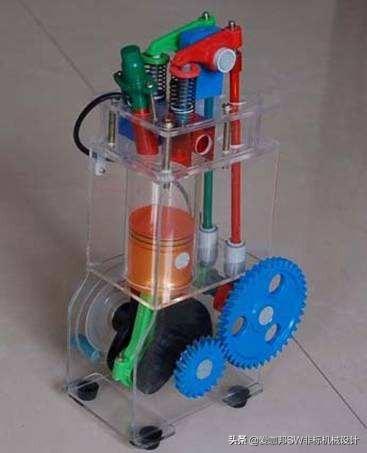 汽油发动机工作原理简化图（小型燃油发动机构造）(3)