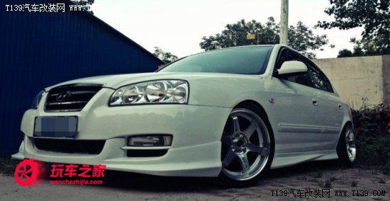 第七代伊兰特蓝色改装最帅效果 老伊兰特换血玩低趴(1)