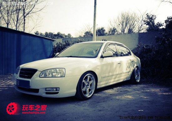 第七代伊兰特蓝色改装最帅效果 老伊兰特换血玩低趴(16)