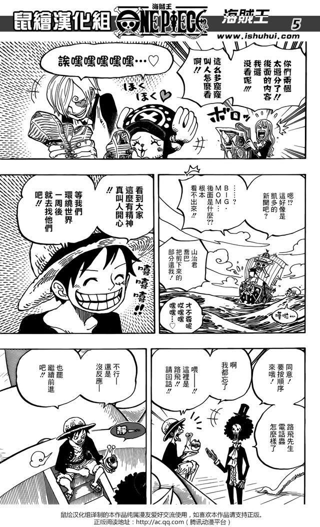 海贼王漫画910话汉化版：前往和之国！来源鼠绘漫画！