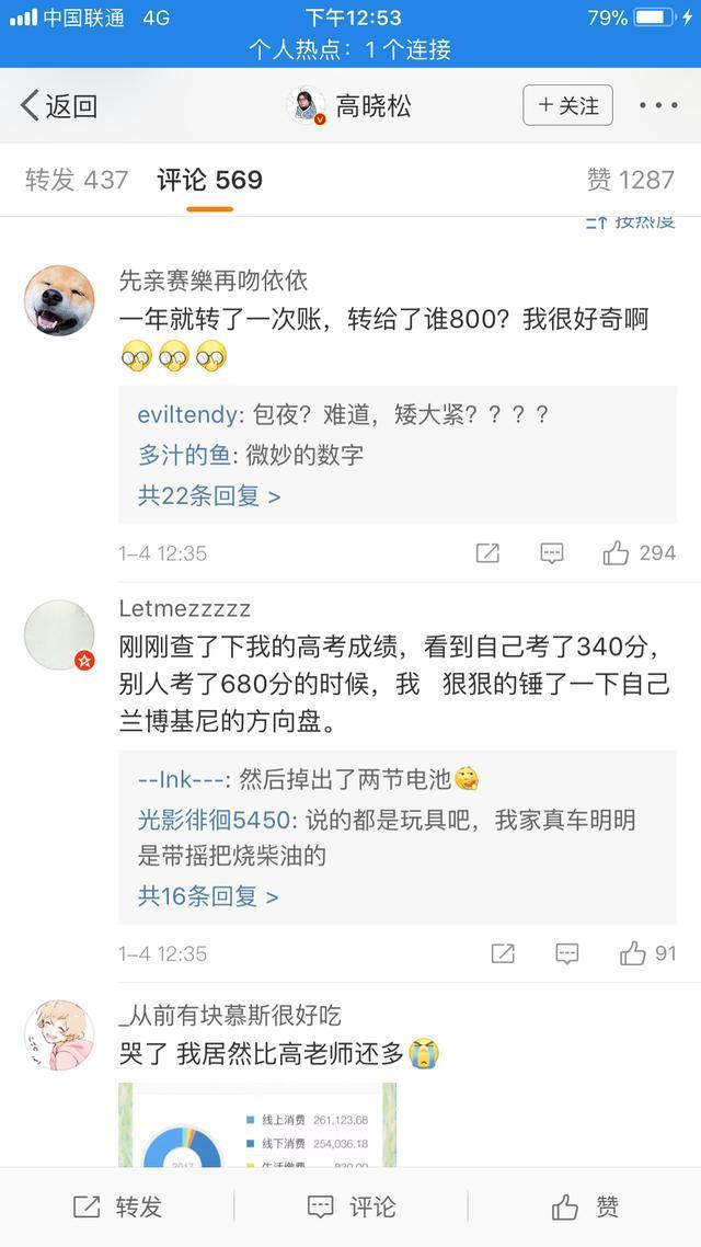 高晓松高调晒支付宝账单,被网友这样调侃,高晓松都不好意思了!