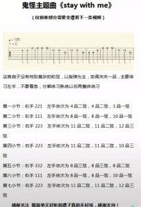 ​抖音stay with me鬼怪的吉他弹奏谱子和教学一览