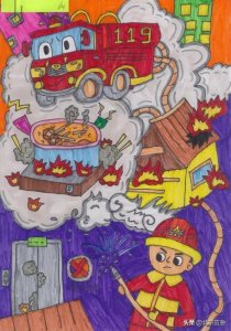 ​“大手牵小手，共筑安全梦”小学生防灾减灾优秀绘画作品选登