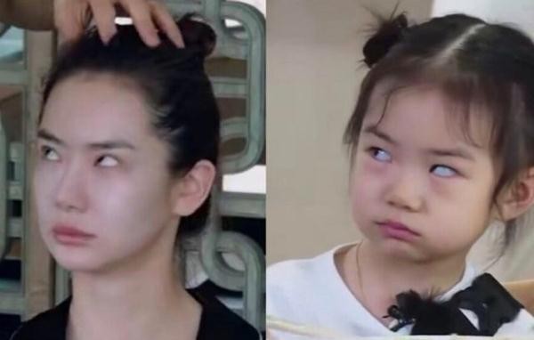 戚薇早期跟Lucky很像（戚薇和女儿Lucky长相对比照）