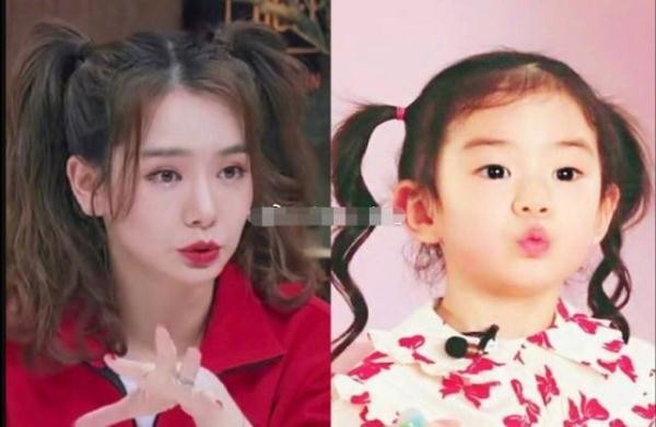 戚薇早期跟Lucky很像（戚薇和女儿Lucky长相对比照）