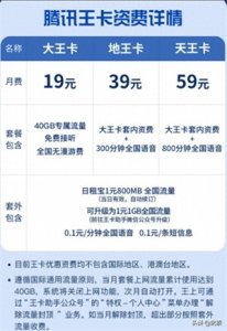 ​腾讯王卡资费的介绍