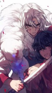 ​犬夜叉无水印手机壁纸，冷酷帅哥杀殿走一波